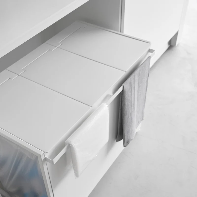 3-Compartment Trash Can with Casters