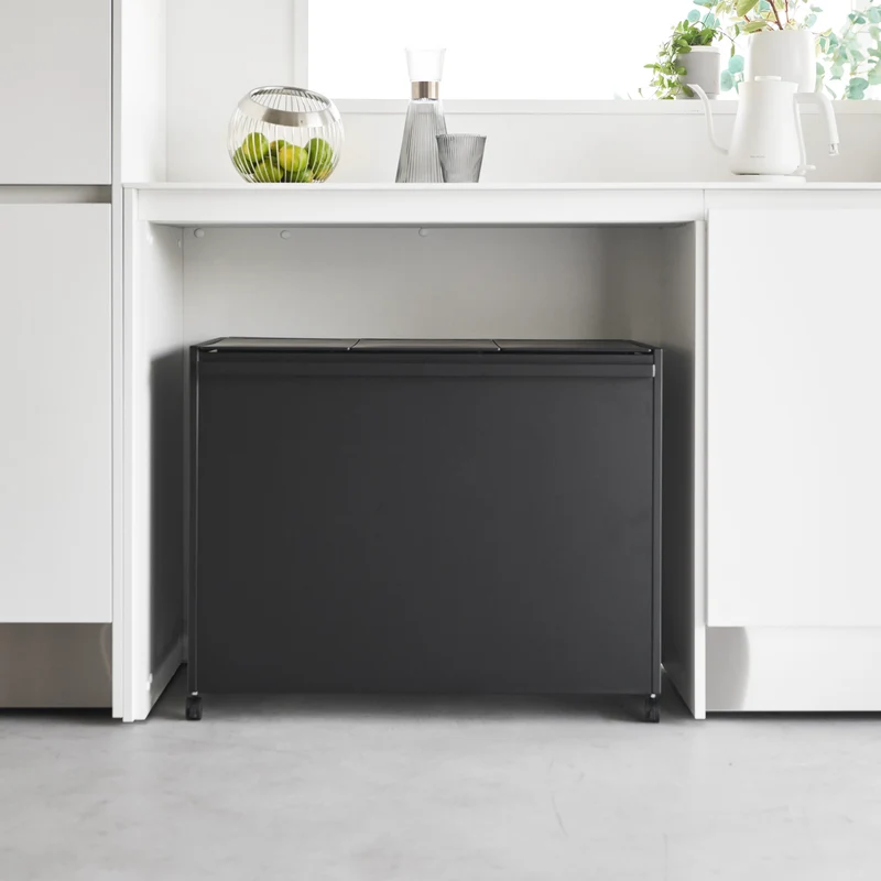 3-Compartment Trash Can with Casters