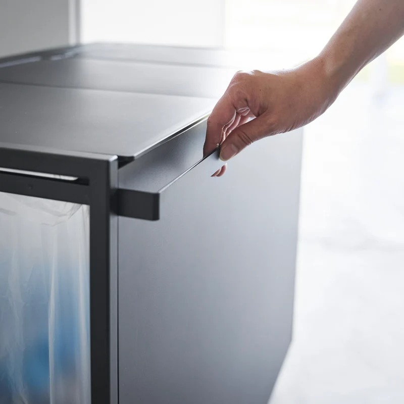 3-Compartment Trash Can with Casters