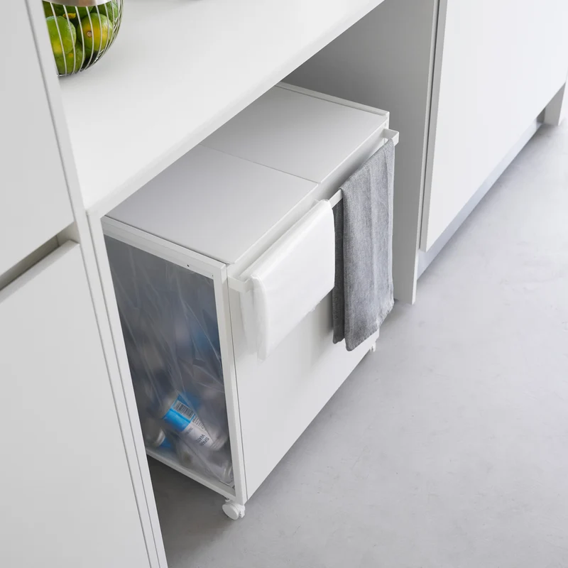 2-Compartment Trash Can with Casters