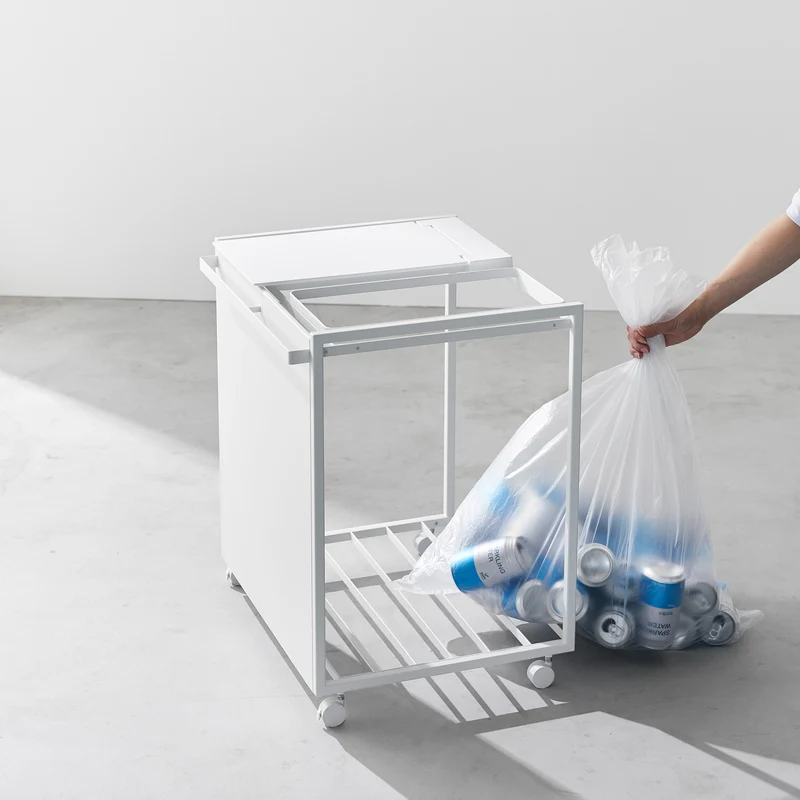 2-Compartment Trash Can with Casters