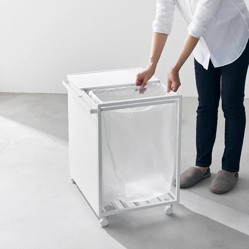 2-Compartment Trash Can with Casters