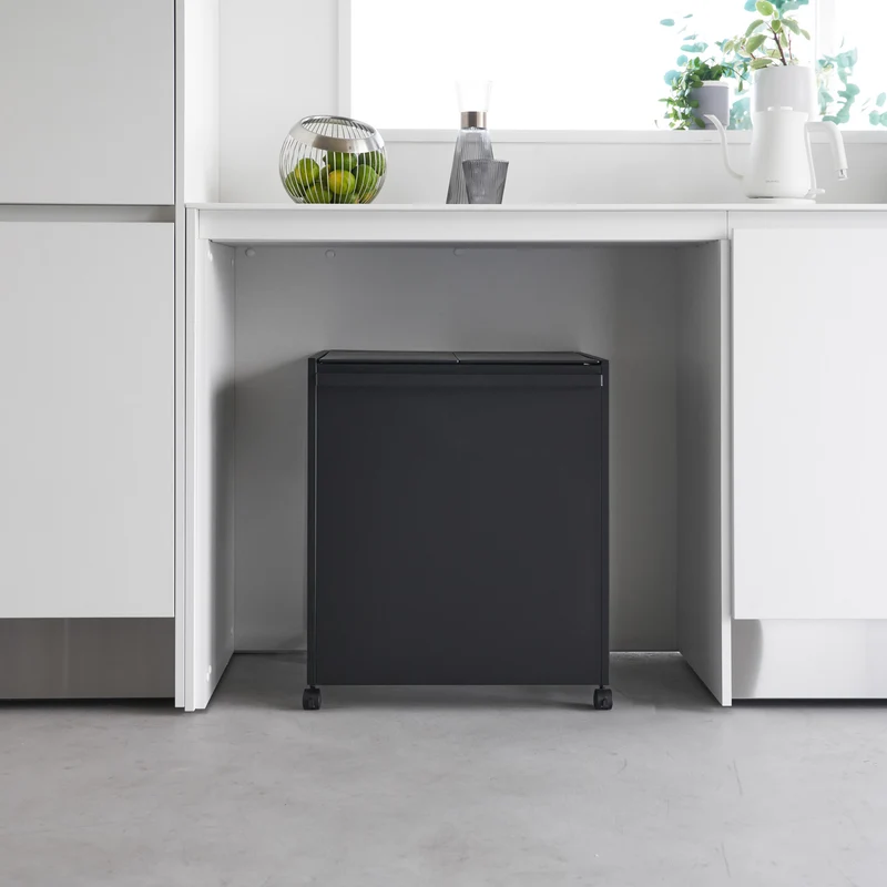 2-Compartment Trash Can with Casters