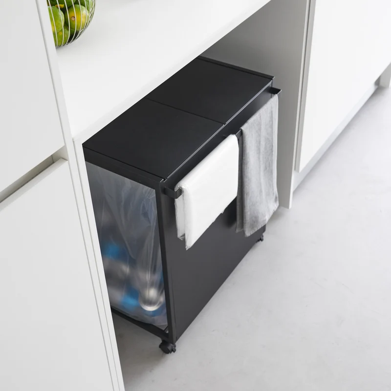 2-Compartment Trash Can with Casters