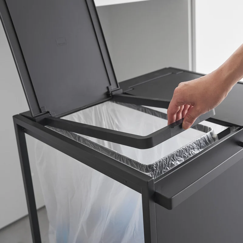 2-Compartment Trash Can with Casters