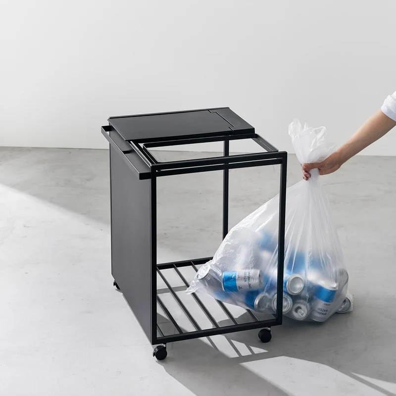 2-Compartment Trash Can with Casters