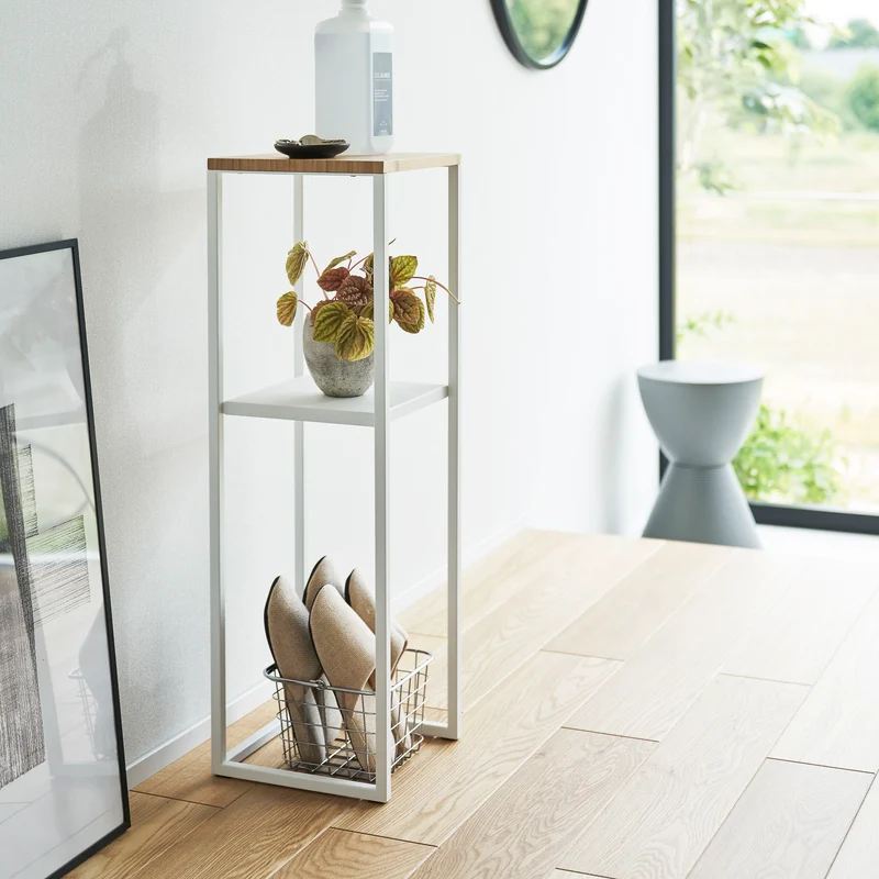 2-Tiered Wood-Top Shelf