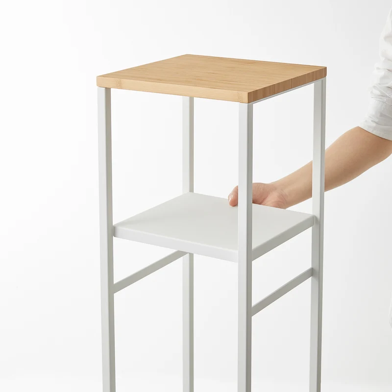 2-Tiered Wood-Top Shelf
