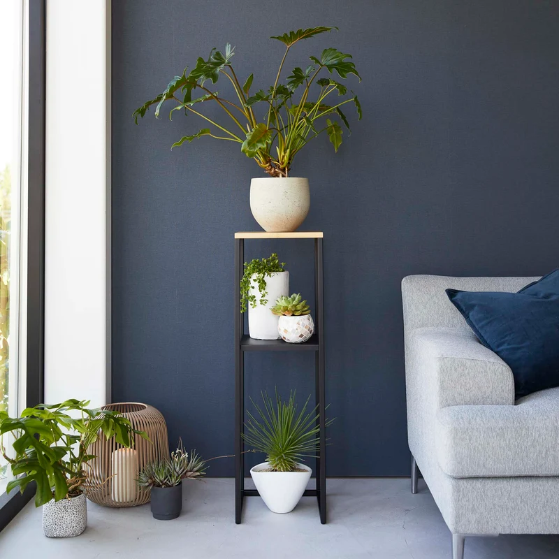 2-Tiered Wood-Top Shelf