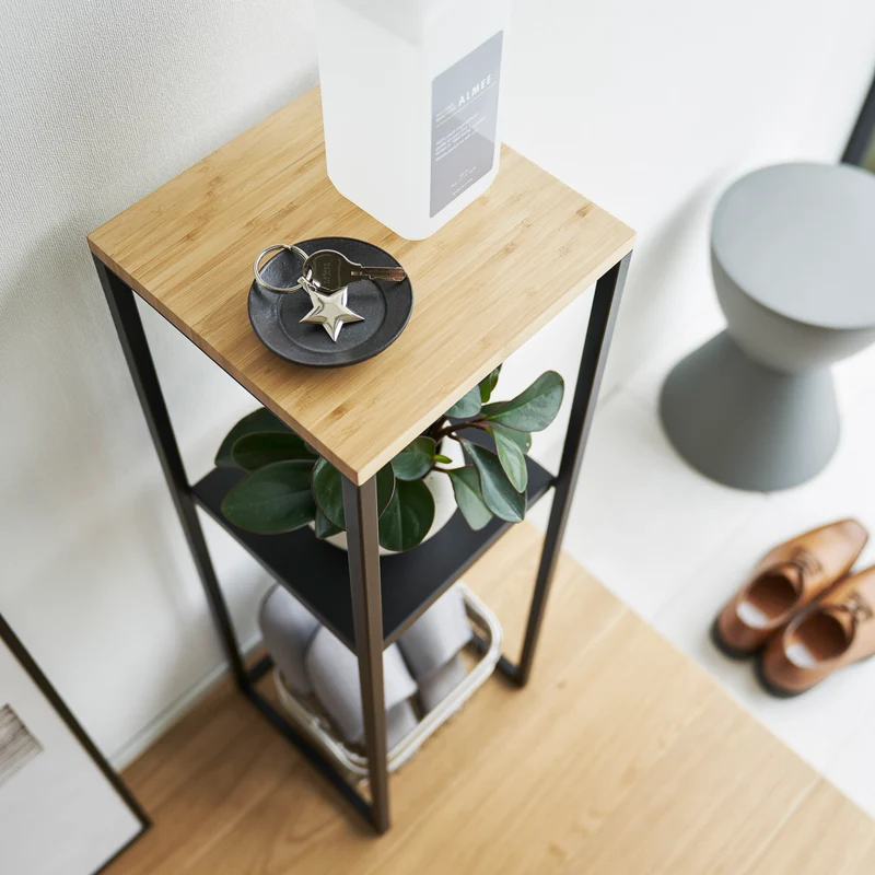 2-Tiered Wood-Top Shelf