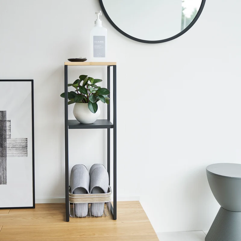 2-Tiered Wood-Top Shelf