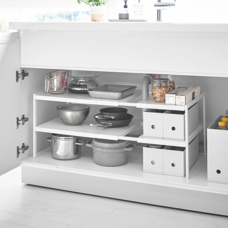 2-Tiered Extendable Under-Sink Organizer
