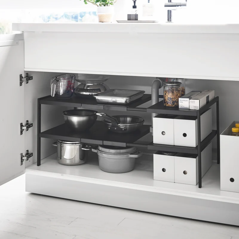 2-Tiered Extendable Under-Sink Organizer