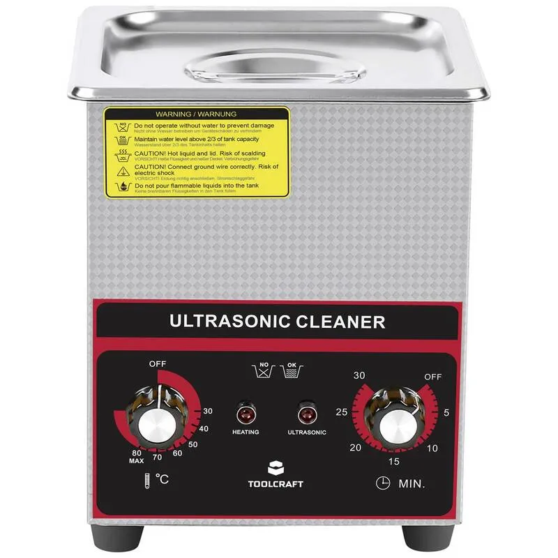 D-Ware Toolcraft Ultraschallreiniger USC-200 Schmuckreiniger Heizung 160W Edelstahlkorb
