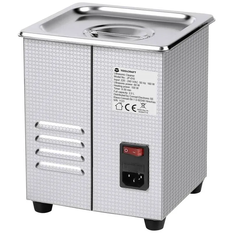 D-Ware Toolcraft Ultraschallreiniger USC-200 Schmuckreiniger Heizung 160W Edelstahlkorb
