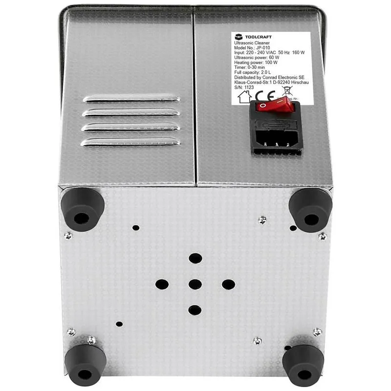 D-Ware Toolcraft Ultraschallreiniger USC-200 Schmuckreiniger Heizung 160W Edelstahlkorb