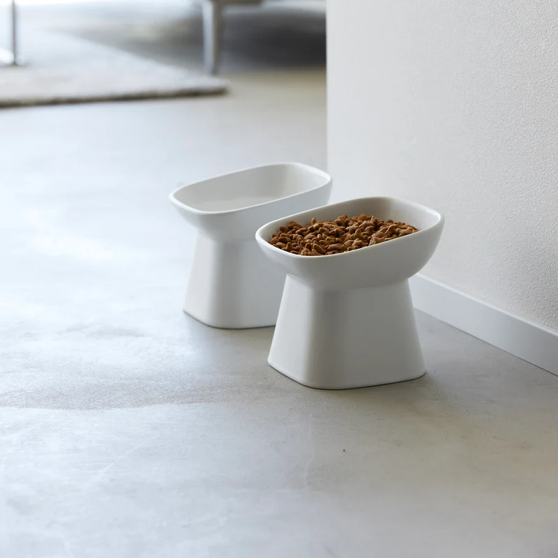 Angled Ceramic Pet Food Bowl