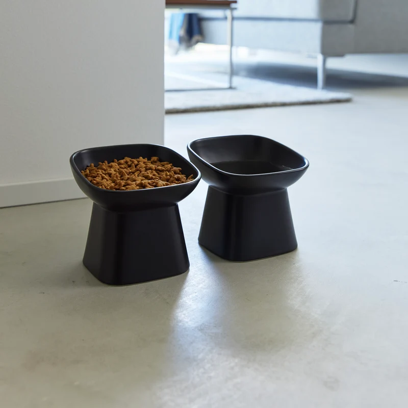 Angled Ceramic Pet Food Bowl
