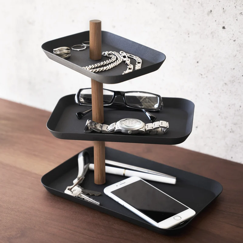 3-Tiered Accessory Stand with Rotatable Trays
