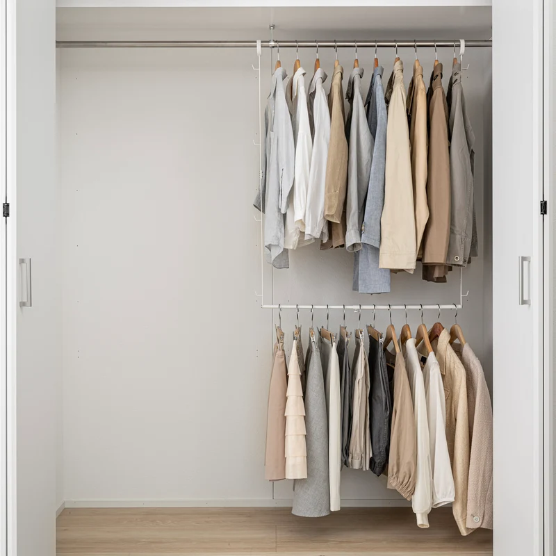 2-Tiered Extendable Closet Rack