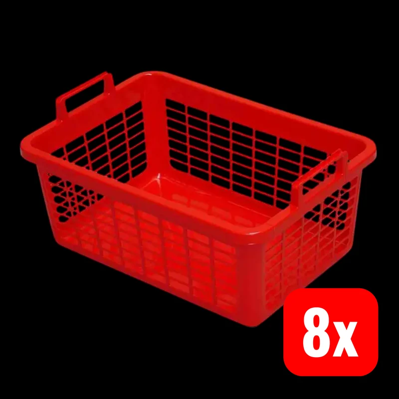 B-Ware Lockweiler Wäschekorb Korb Wäschebox Kunststoff Weiß eckig 62 cm 45 L 8 STÜCK