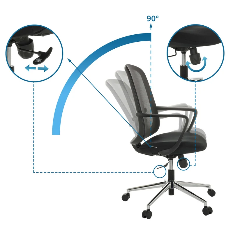 B-Ware hjh OFFICE Bürostuhl Drehstuhl SEDIOLO B Home Office Netzstoff Stoff schwarz