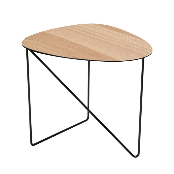 B-Ware LindDNA Curve Beistelltisch L Sofatisch Wohnzimmertisch Nachttisch Eiche Natur