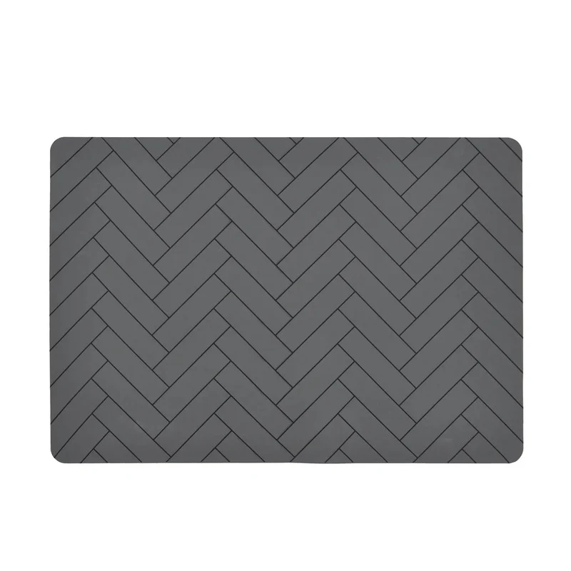 B-Ware Södahl Tischset Unterlage Silikon grau 33 x 48 cm Kachelmuster 6 STÜCK