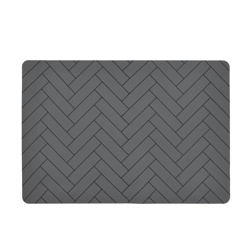 B-Ware Södahl Tischset Unterlage Silikon grau 33 x 48 cm Kachelmuster 6 STÜCK