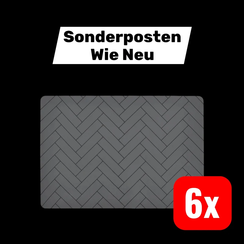 B-Ware Södahl Tischset Unterlage Silikon grau 33 x 48 cm Kachelmuster 6 STÜCK