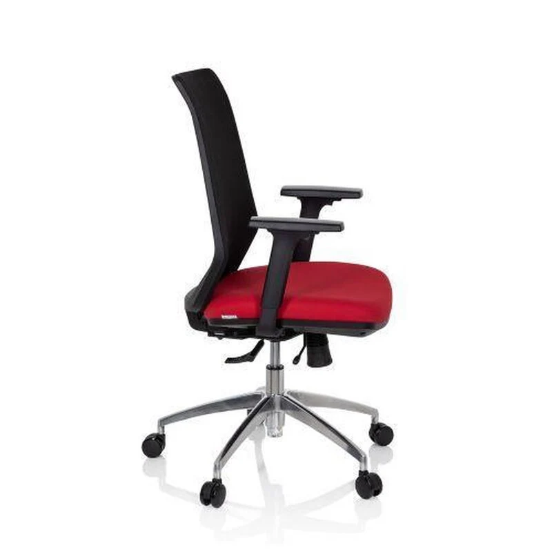 B-Ware hjh OFFICE Profondo Bürostuhl Drehstuhl Schwarz Rot Stoff Netzgewebe Ergonomie