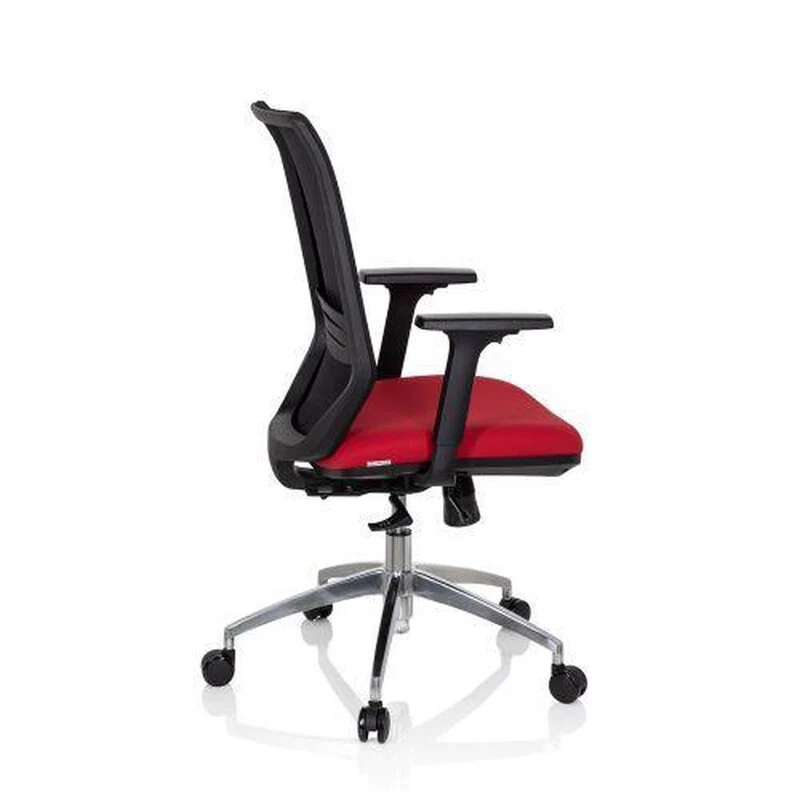 B-Ware hjh OFFICE Profondo Bürostuhl Drehstuhl Schwarz Rot Stoff Netzgewebe Ergonomie