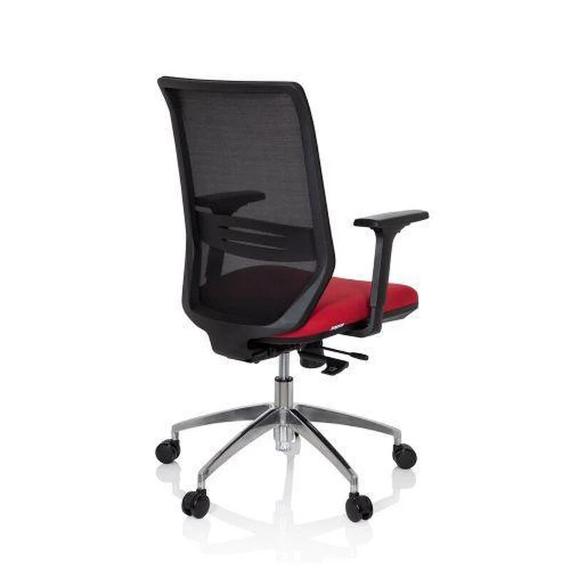 B-Ware hjh OFFICE Profondo Bürostuhl Drehstuhl Schwarz Rot Stoff Netzgewebe Ergonomie