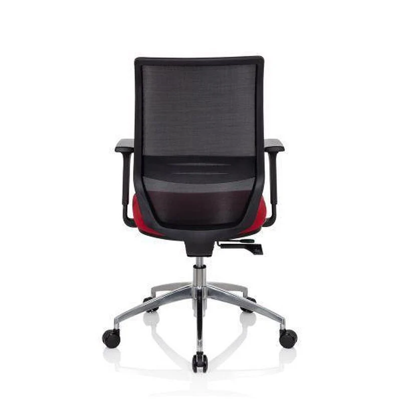 B-Ware hjh OFFICE Profondo Bürostuhl Drehstuhl Schwarz Rot Stoff Netzgewebe Ergonomie