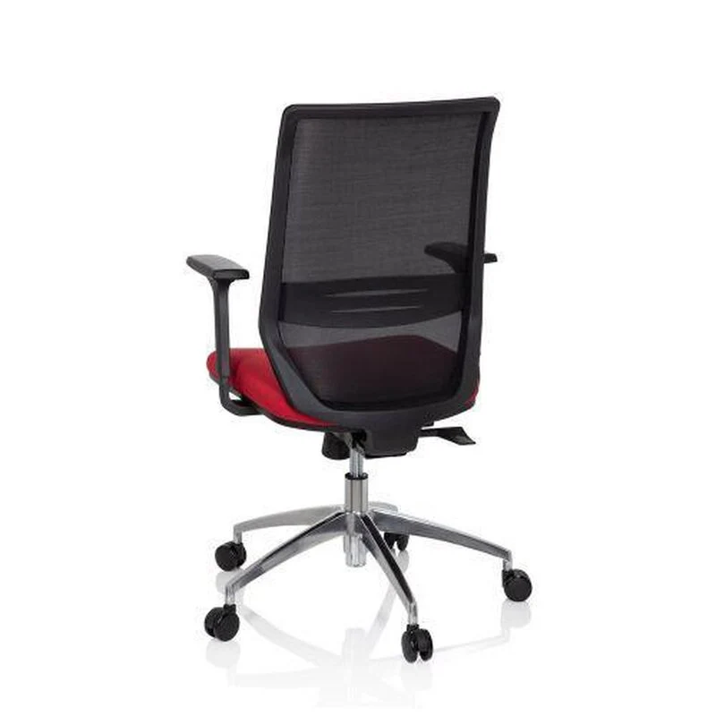 B-Ware hjh OFFICE Profondo Bürostuhl Drehstuhl Schwarz Rot Stoff Netzgewebe Ergonomie
