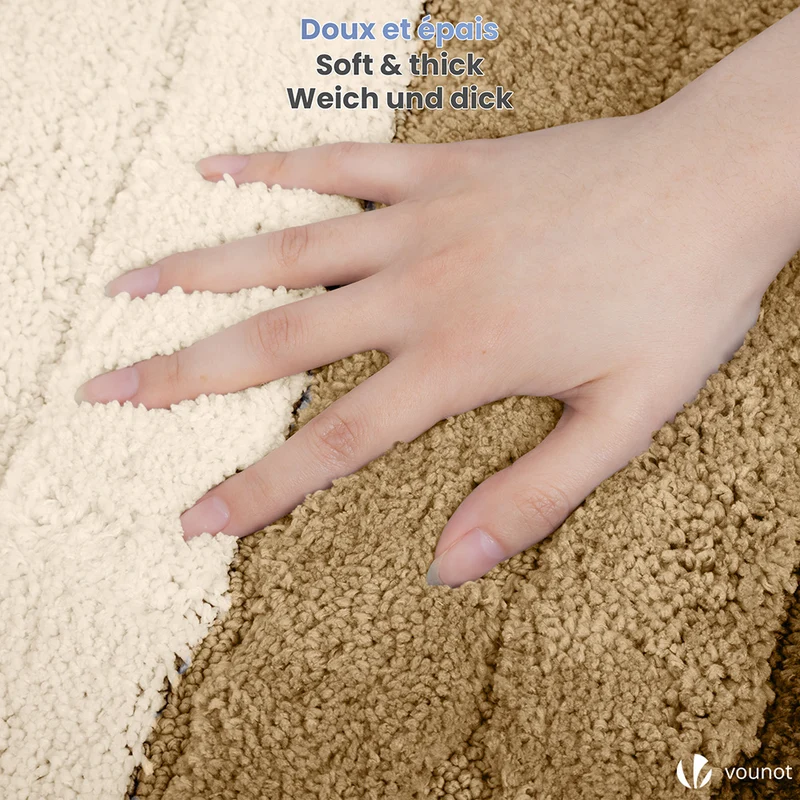 Badematte Rutschfeste, Mikrofaser Badezimmerteppich Farbverlauf 40x60cm Beige