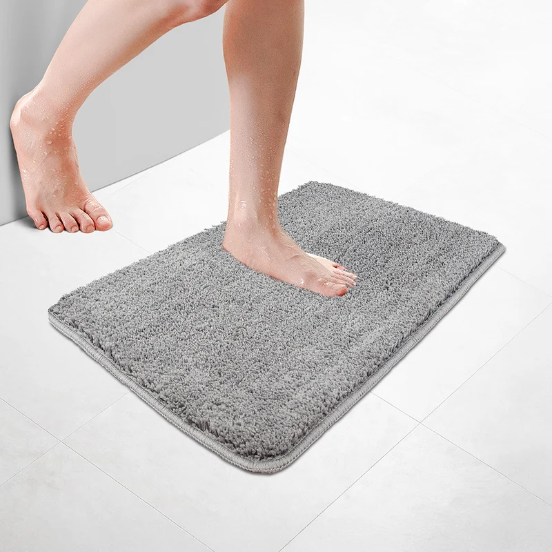 Badematte Rutschfeste Mikrofaser Badezimmerteppich 40x60cm Grau
