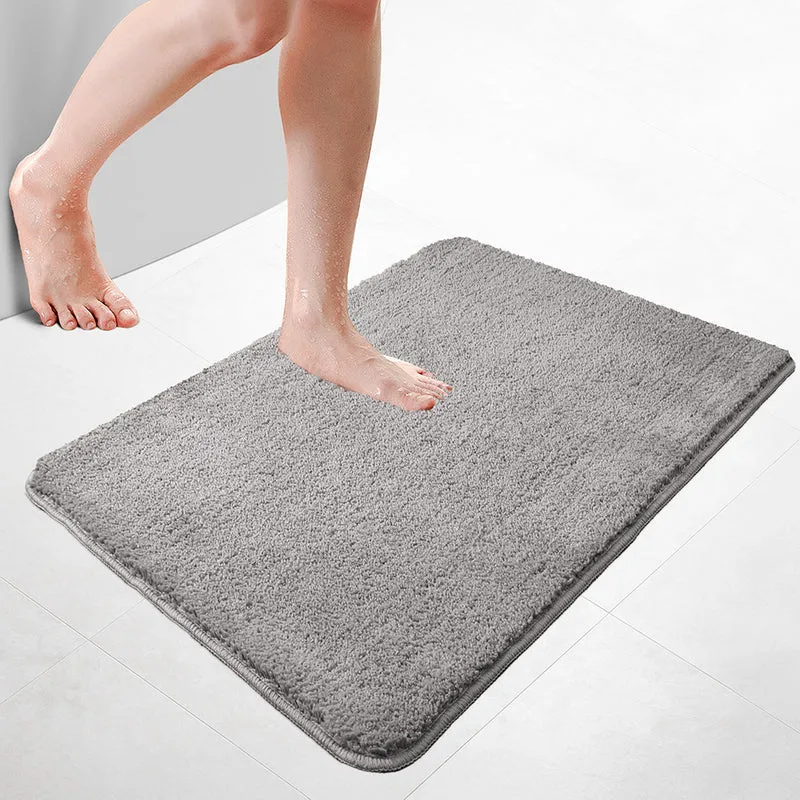 Badematte Rutschfeste Mikrofaser Badezimmerteppich 60x90cm Grau