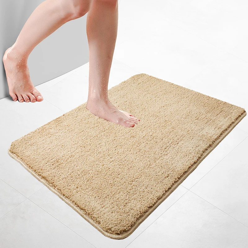 Badematte Rutschfeste Mikrofaser Badezimmerteppich 60x90cm Beige