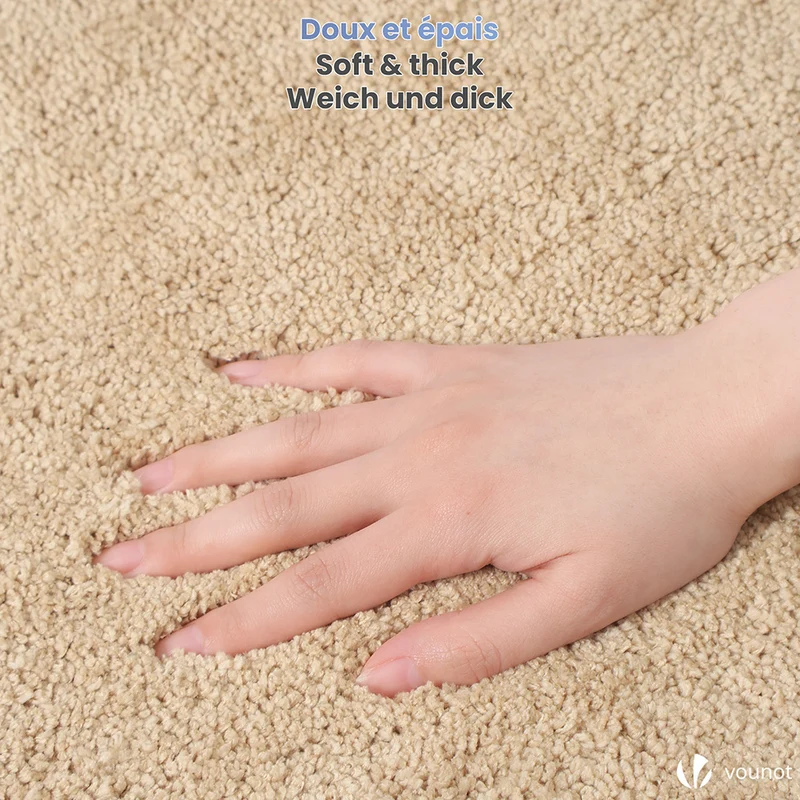 2er-Set Badematte Rutschfeste Mikrofaser Badezimmerteppich 50x80cm Beige