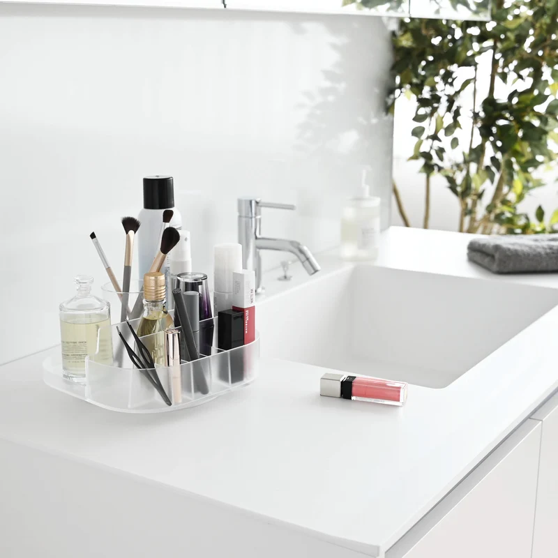 Slim Rotating Storage Tray with Compartments