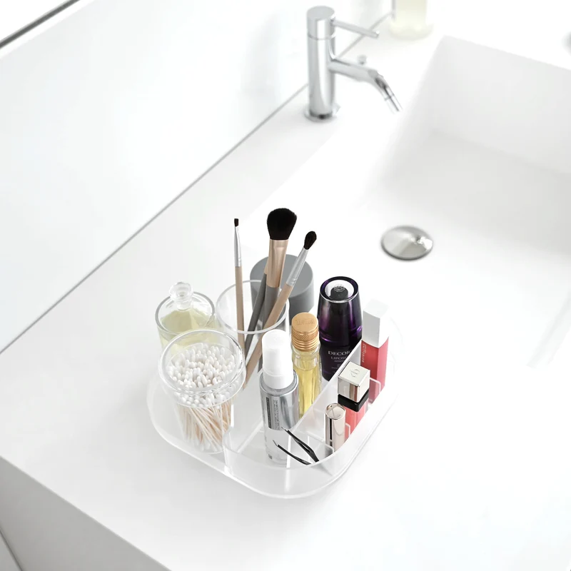 Slim Rotating Storage Tray with Compartments