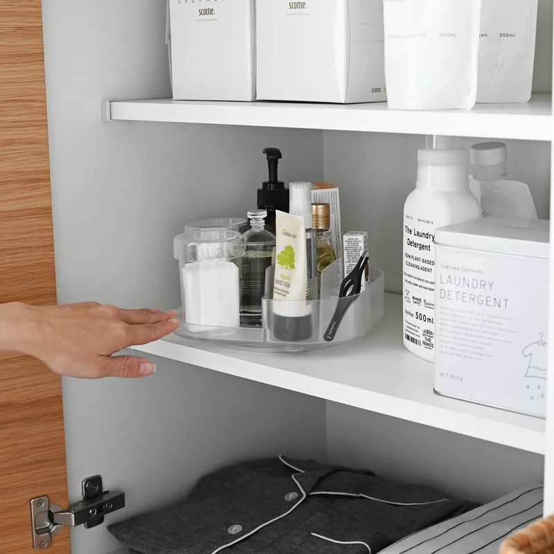 Slim Rotating Storage Tray with Compartments