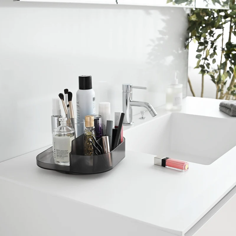 Slim Rotating Storage Tray with Compartments