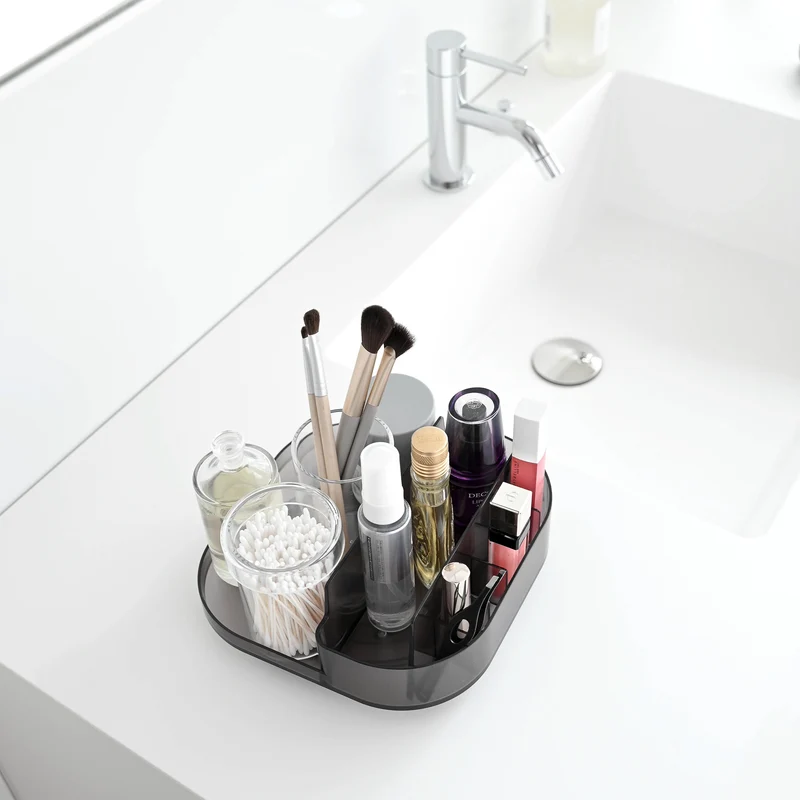 Slim Rotating Storage Tray with Compartments