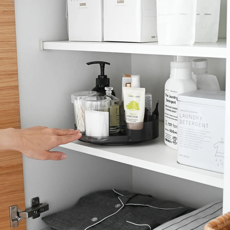 Slim Rotating Storage Tray with Compartments