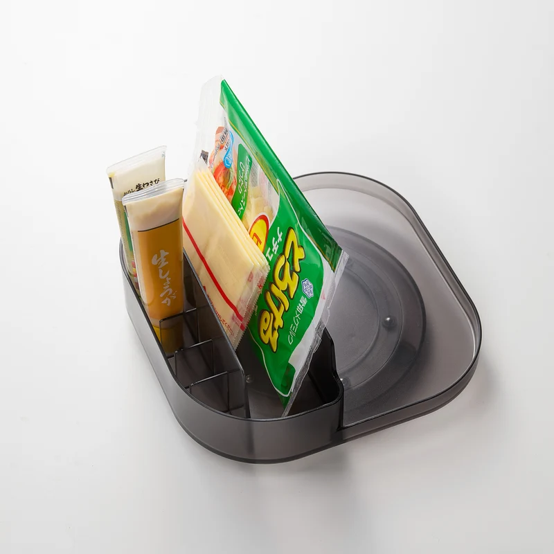 Slim Rotating Storage Tray with Compartments