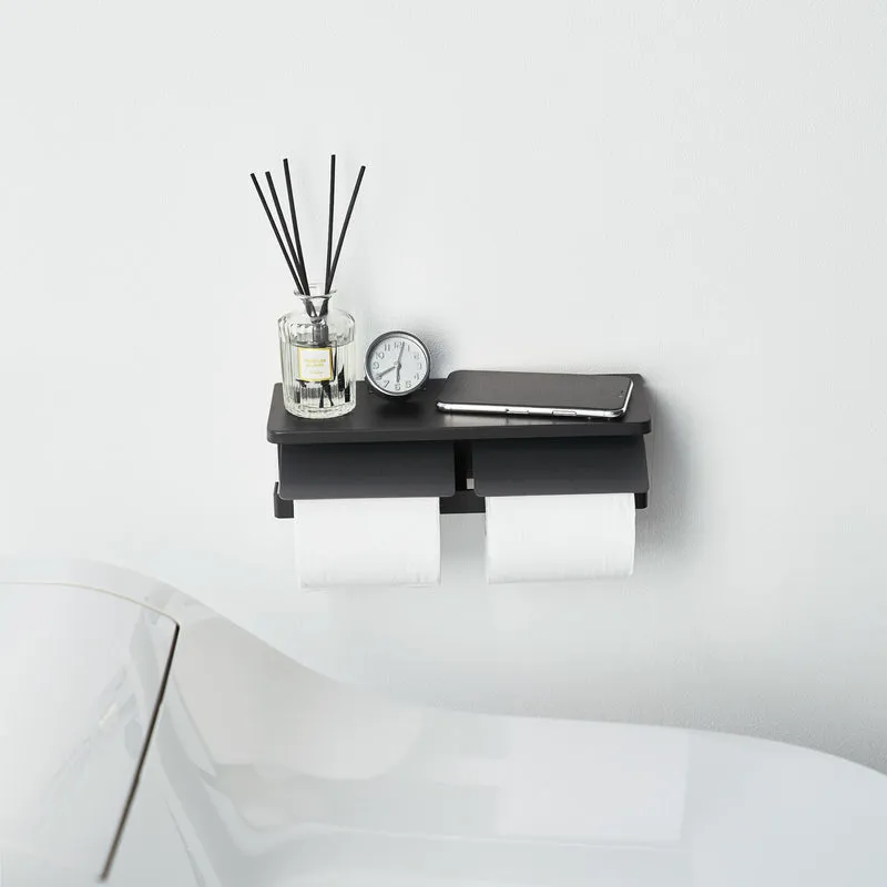 Wall-Mounted Double Toilet Paper Holder