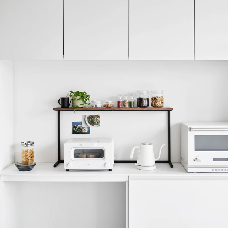 Wood-Top Kitchen Shelf