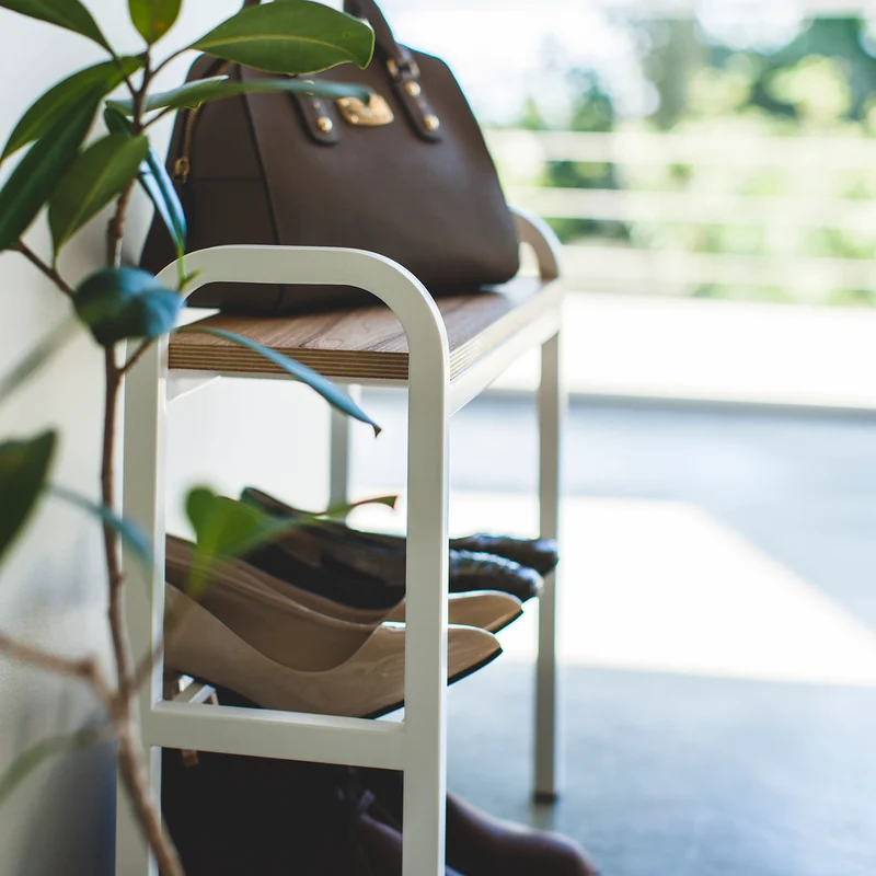 Wood-Top Shoe Rack